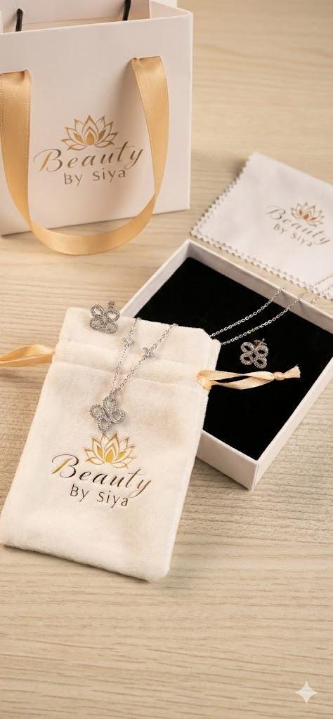 Gemma clover insired necklace set