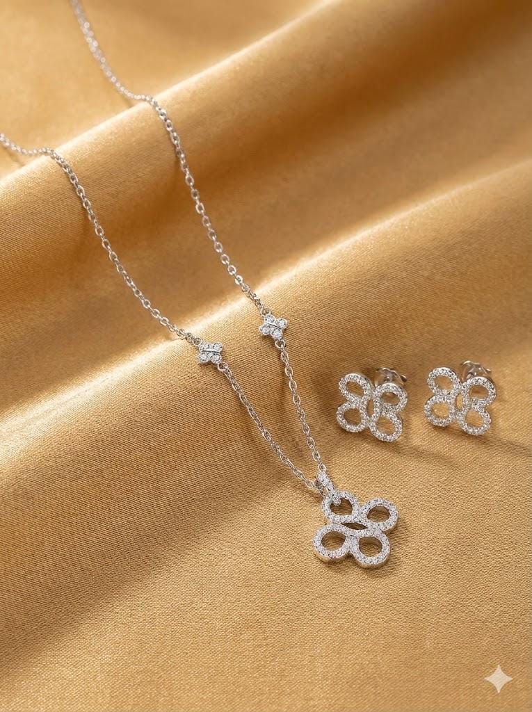 Gemma clover insired necklace set