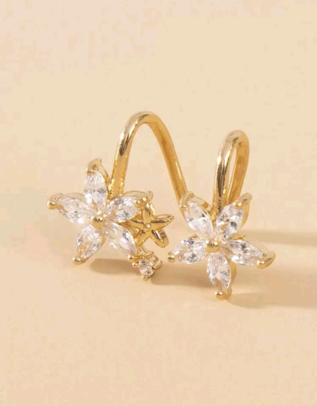Flower Star non piercing earring Cuff 1 piece