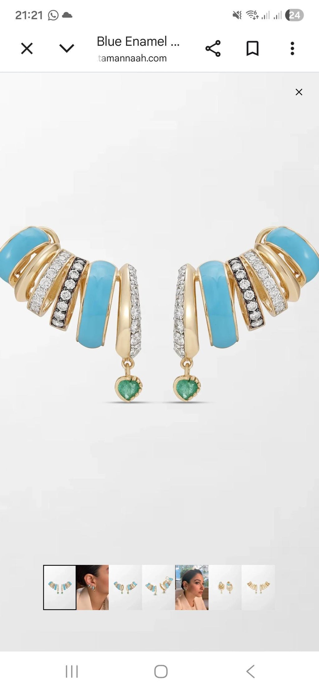 Claw climber earrings, 1 earrings 6 piercing Illusion