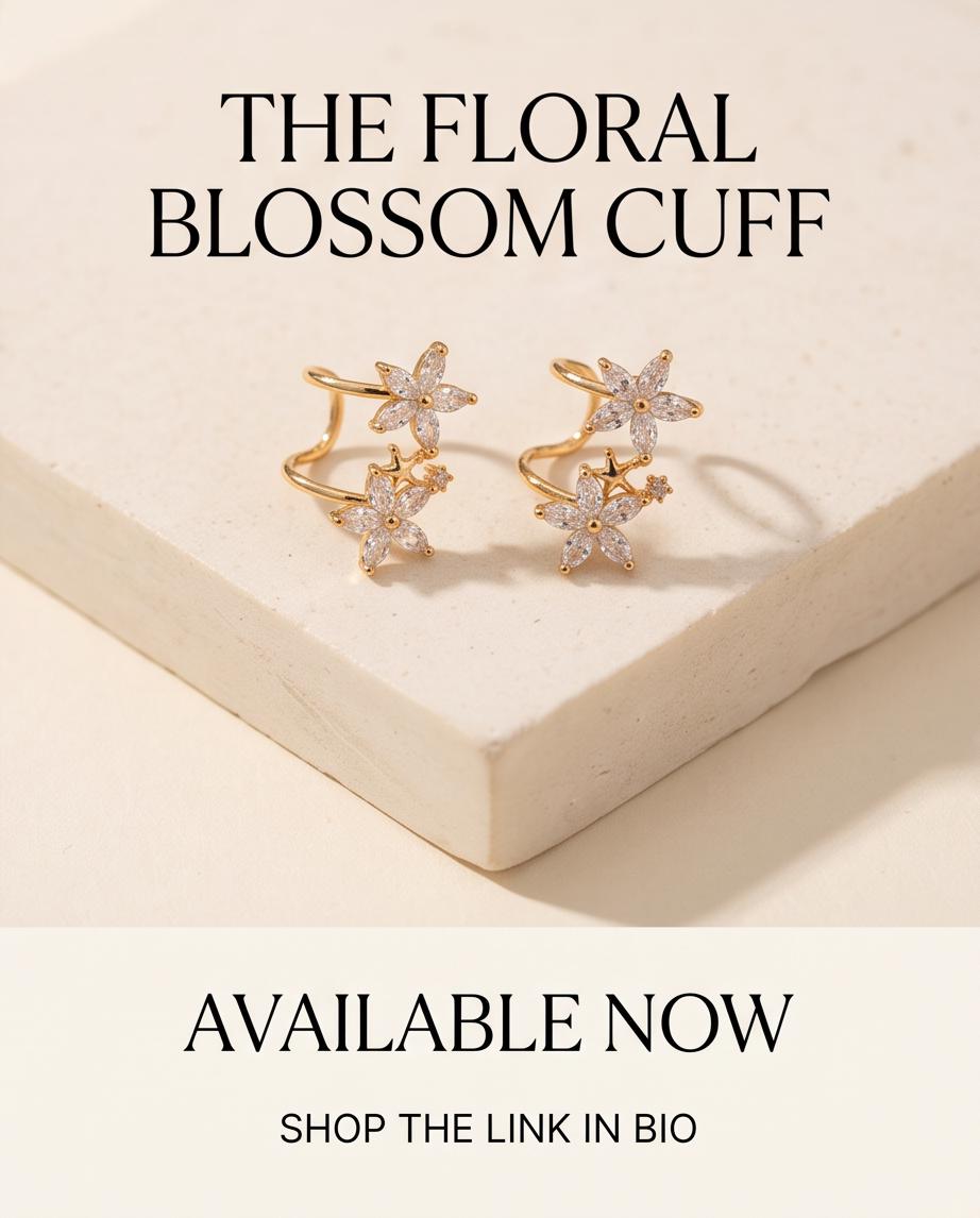 Flower Star non piercing earring Cuff 1 piece