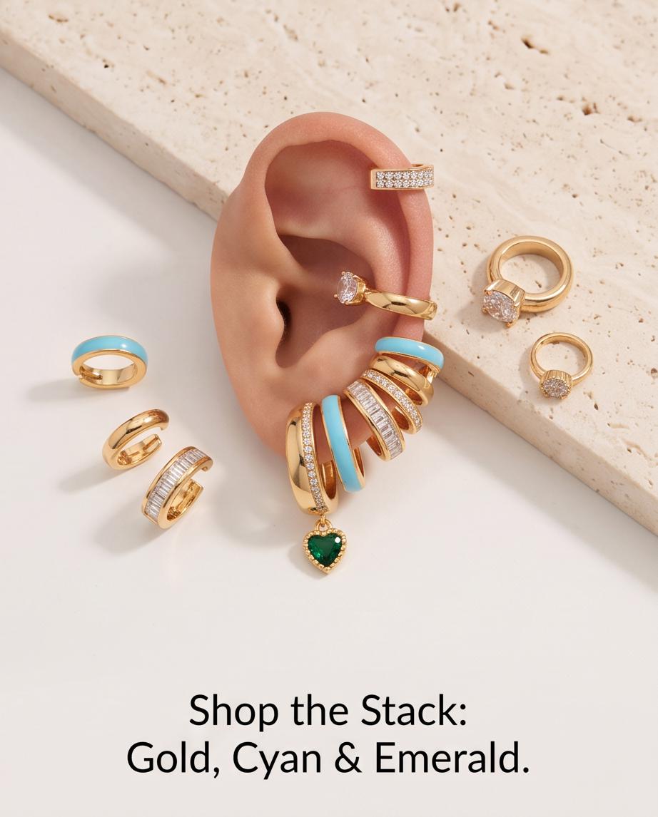Claw climber earrings, 1 earrings 6 piercing Illusion