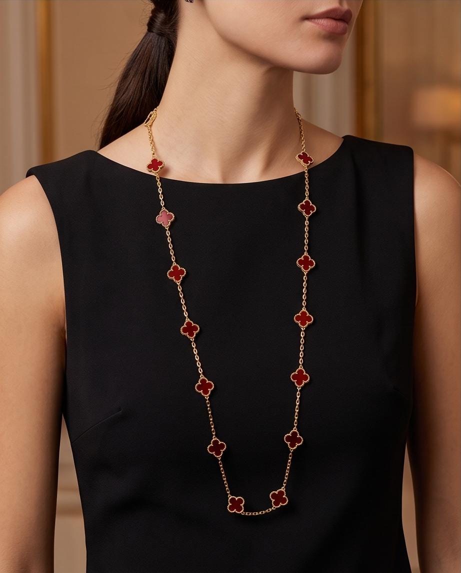 Burgandy 13mm 20 flower long chain necklace with stud earrings